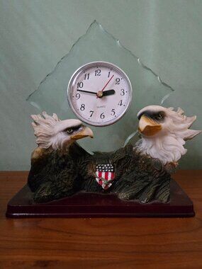 Eagle stand with clock